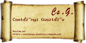 Csetényi Gusztáv névjegykártya
